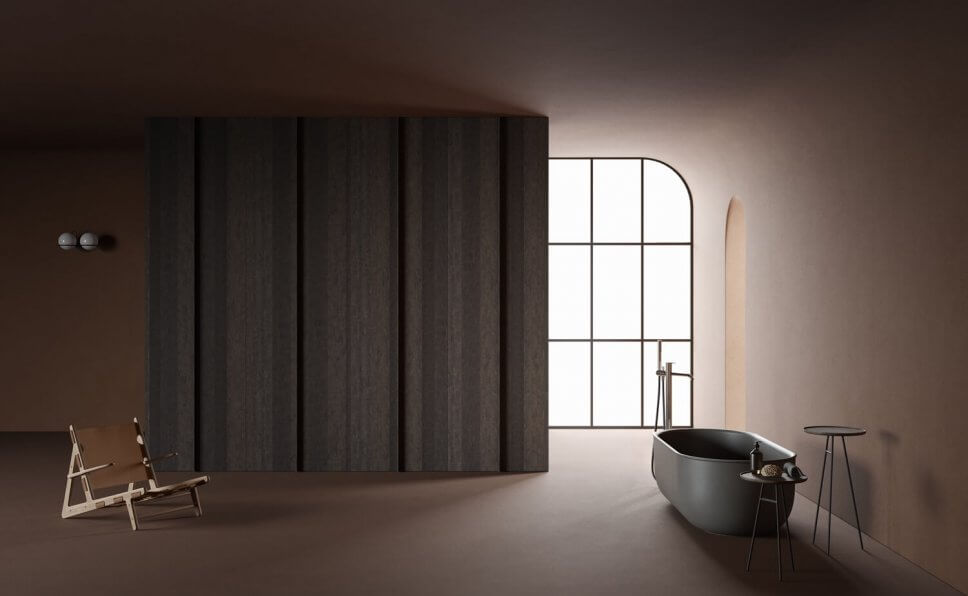 Freistehende Badewanne in modernem Badezimmer