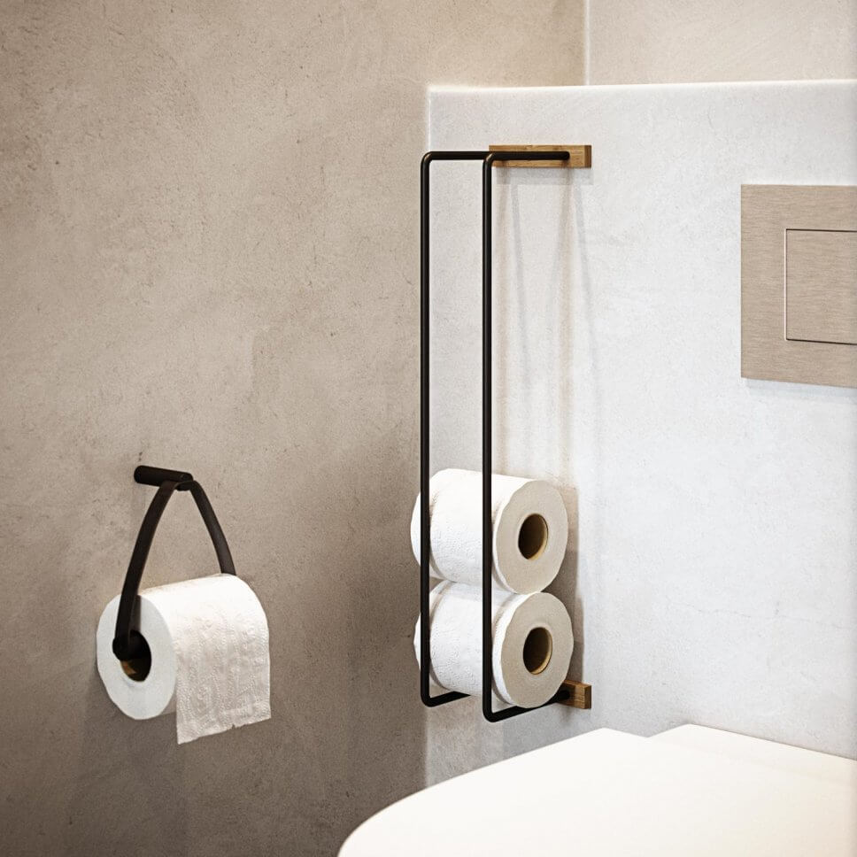 Toilettenpapierhalter in modernem Badezimmer