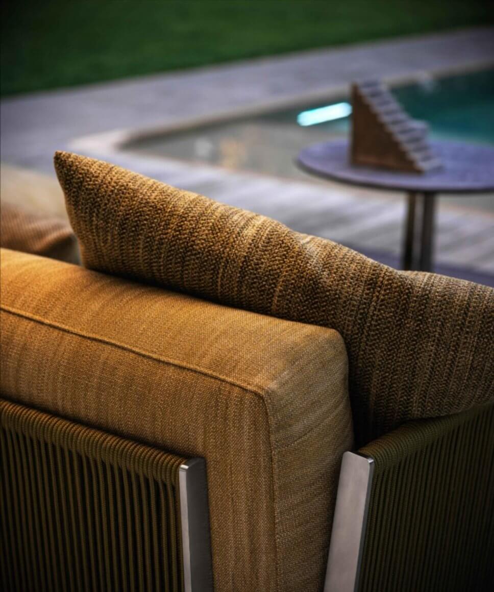 Detail eines modernen Gartensofas