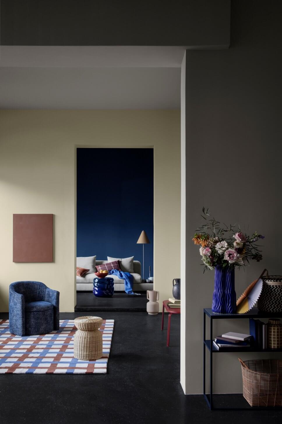 Skandinavisch gemütlich eingerichtetes Wohnzimmer