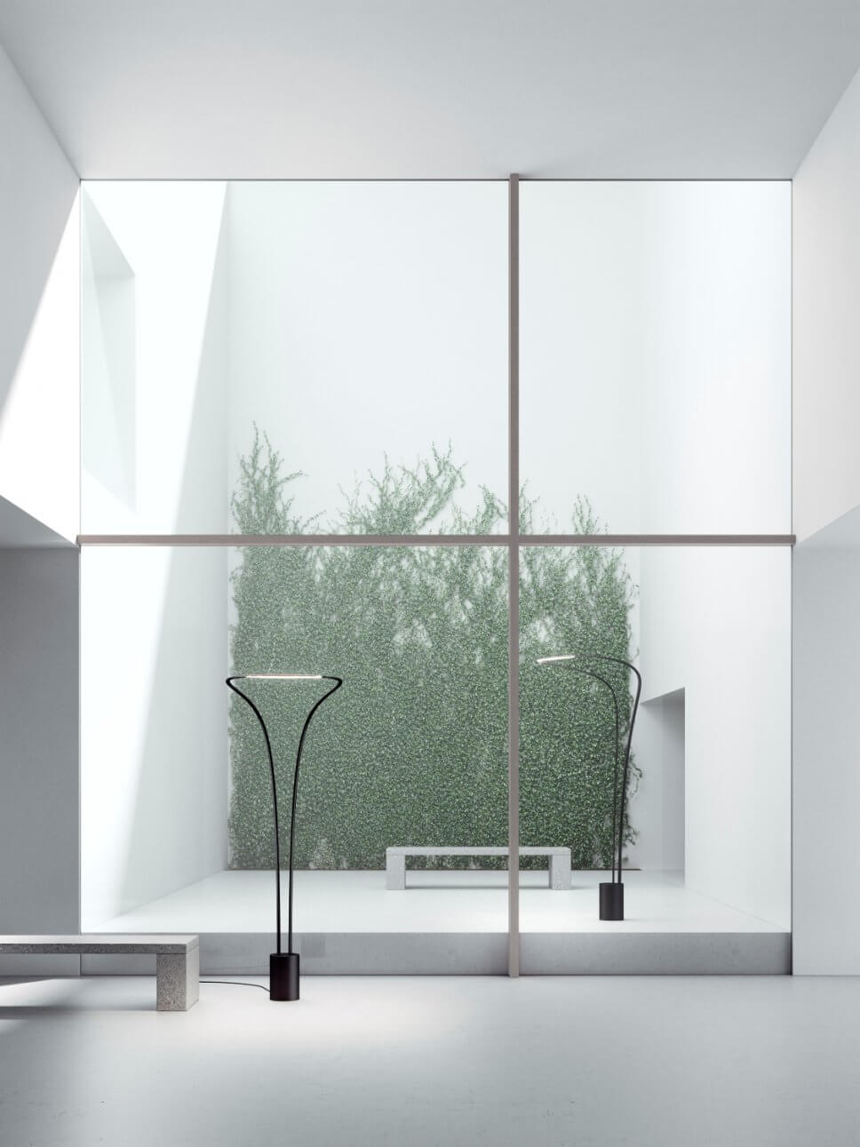 Terrasse mit Außenleuchten stimmungsvoll beleuchtet