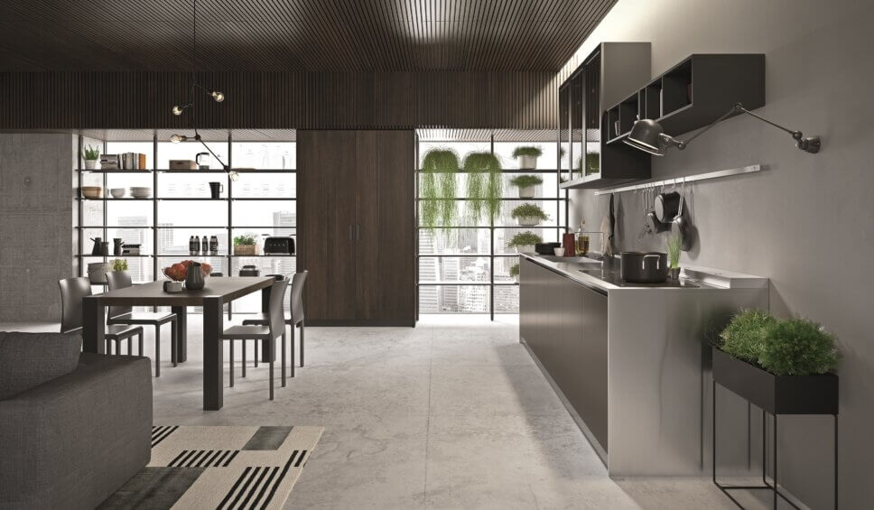 Offene modern eingerichtete Küche