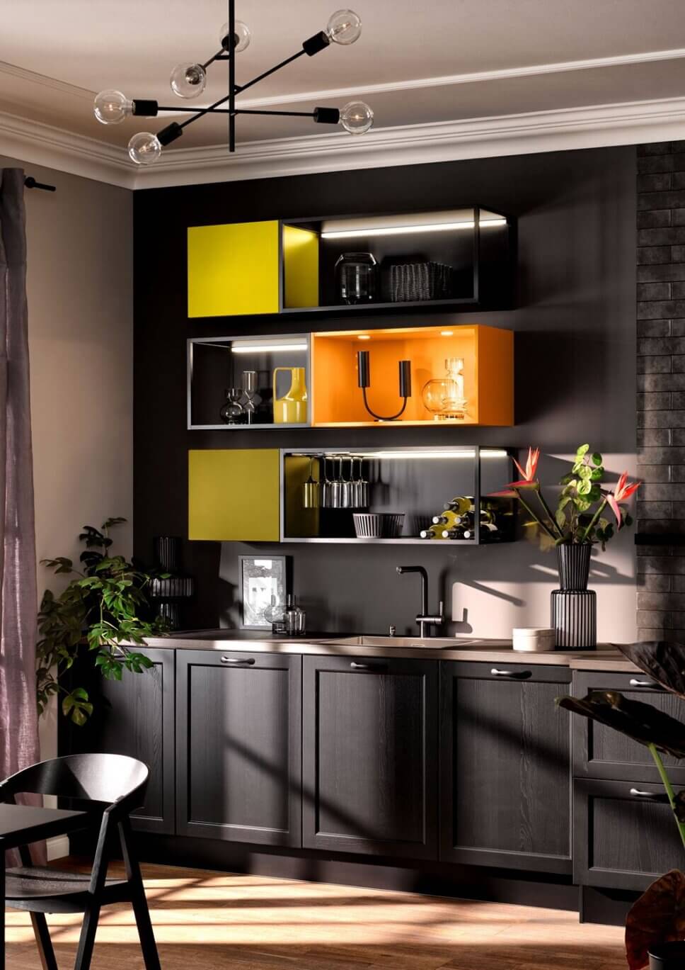 Offene modern eingerichtete Küche