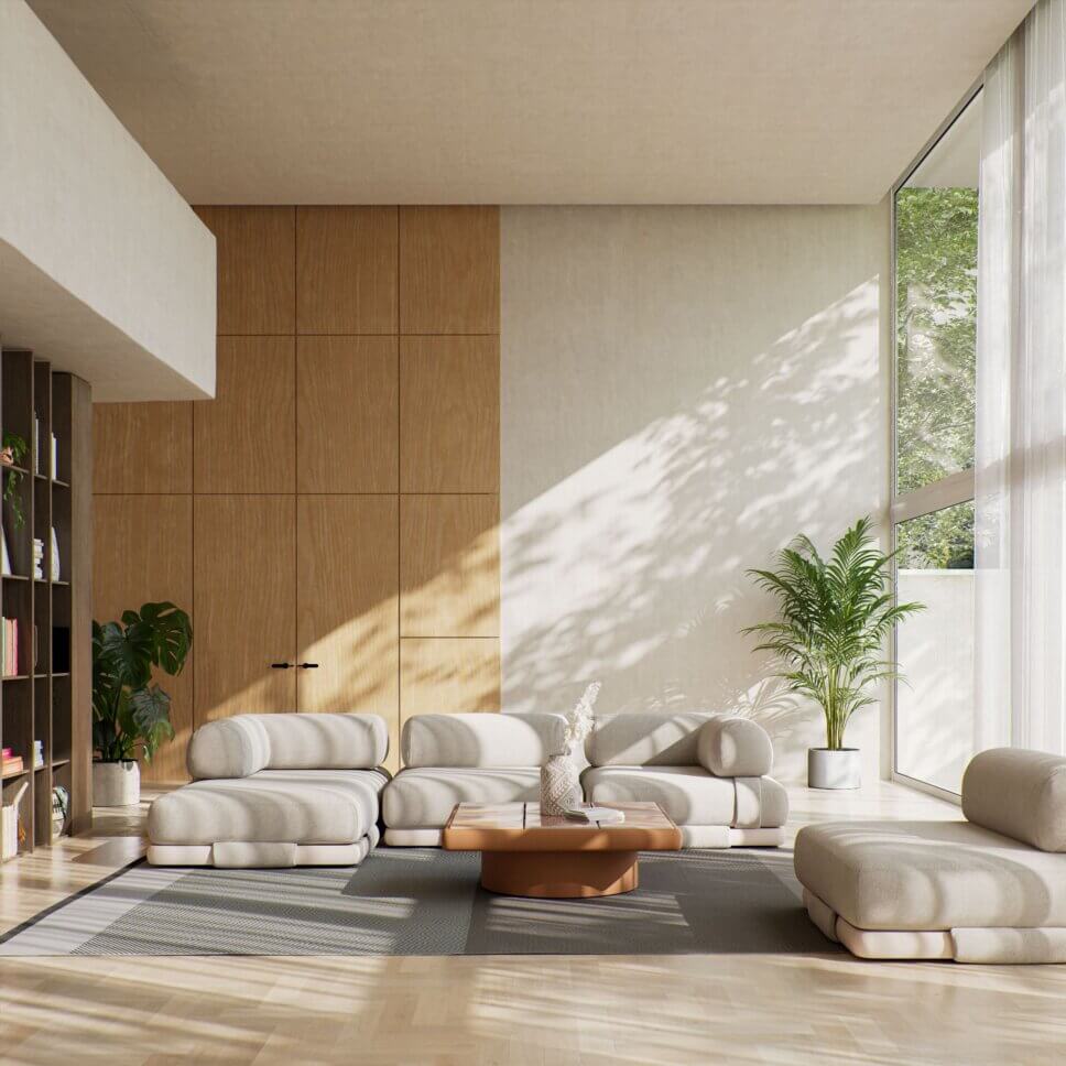 Modernes Outdoorsofa im Wohnzimmer