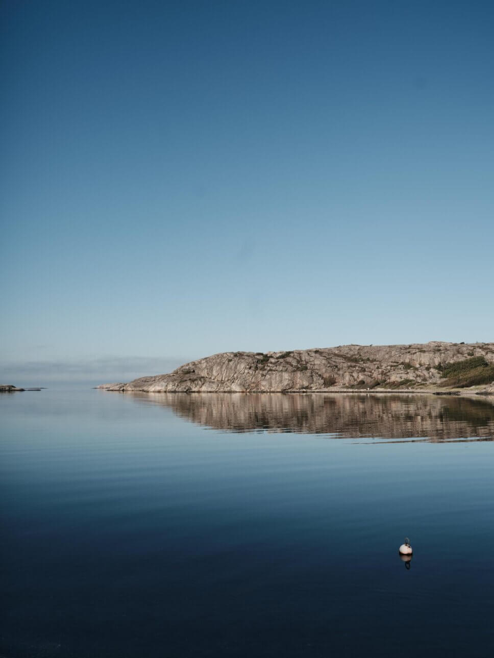 Meer vor skandinavischer Landschaft